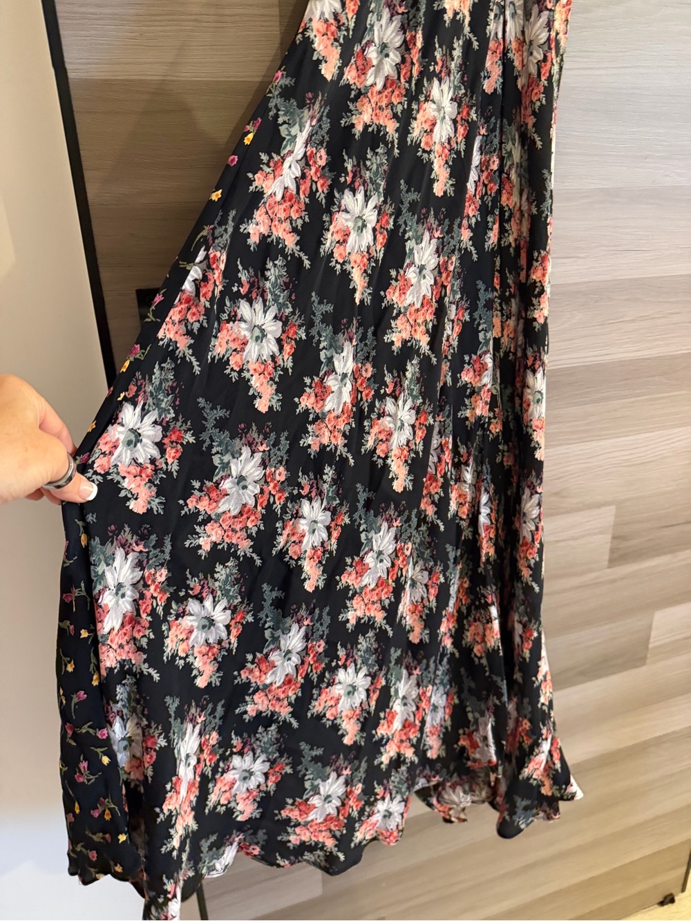 Topshop Nordstrom floral ruffle lace-up back splice d-ring maxi dress Size 4 - Picture 5 of 14